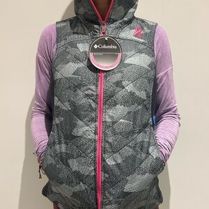 Columbia Sportswear Pink Charcoal and Fuchsia Vest Size S NWT